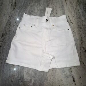 NWT Spanx Women's Small White Denim Shorts Stretch Fitting Slimming Beach Casual